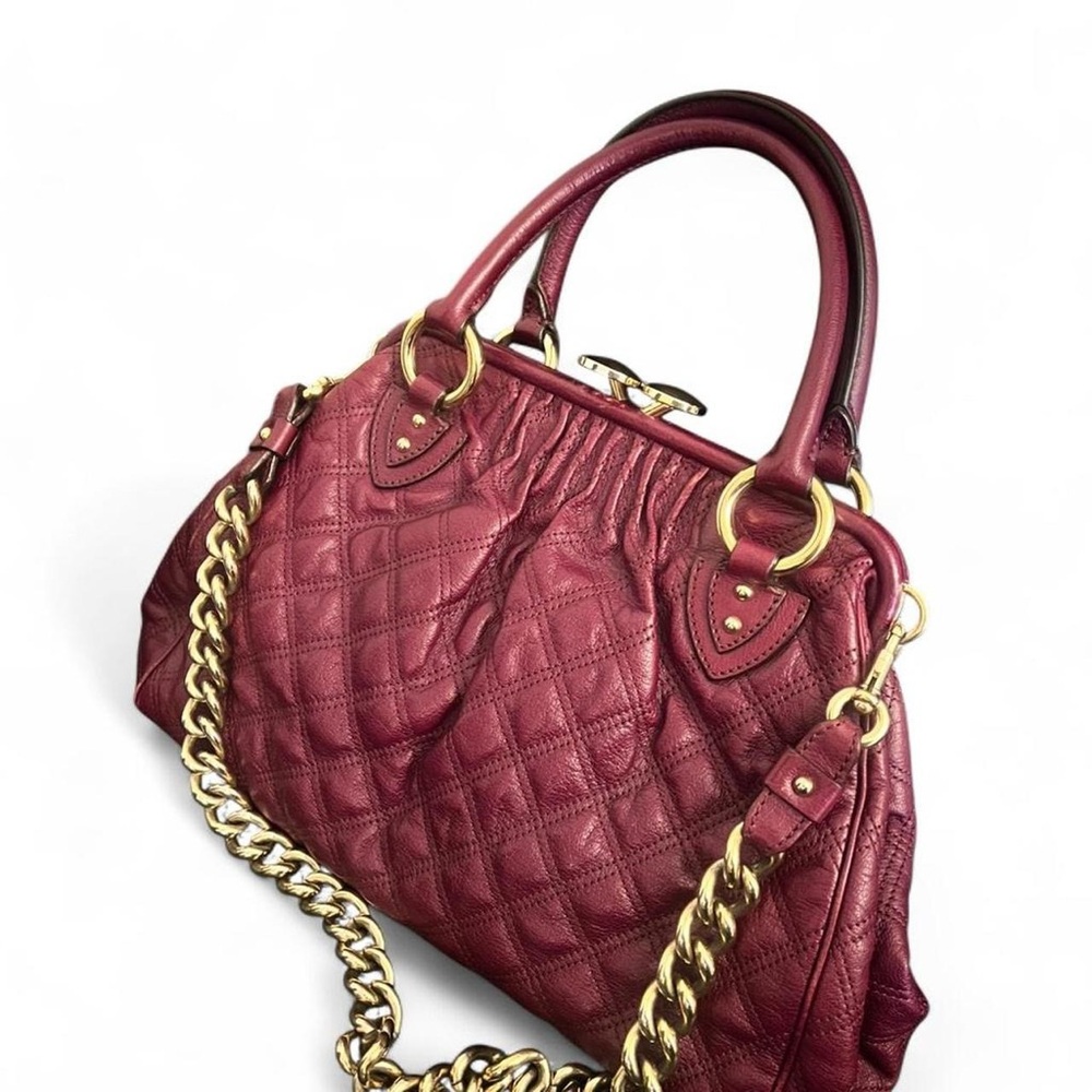 Marc Jacobs Authentic Retro Stam Bag in Burgundy.